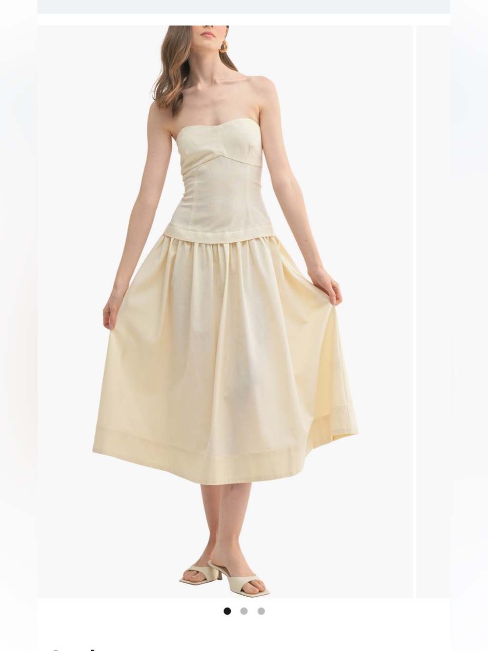 Lush Strapless Cream Midi Dress